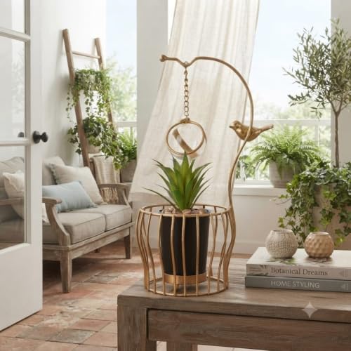 Image of Premium Golden Metal Decorative Planter