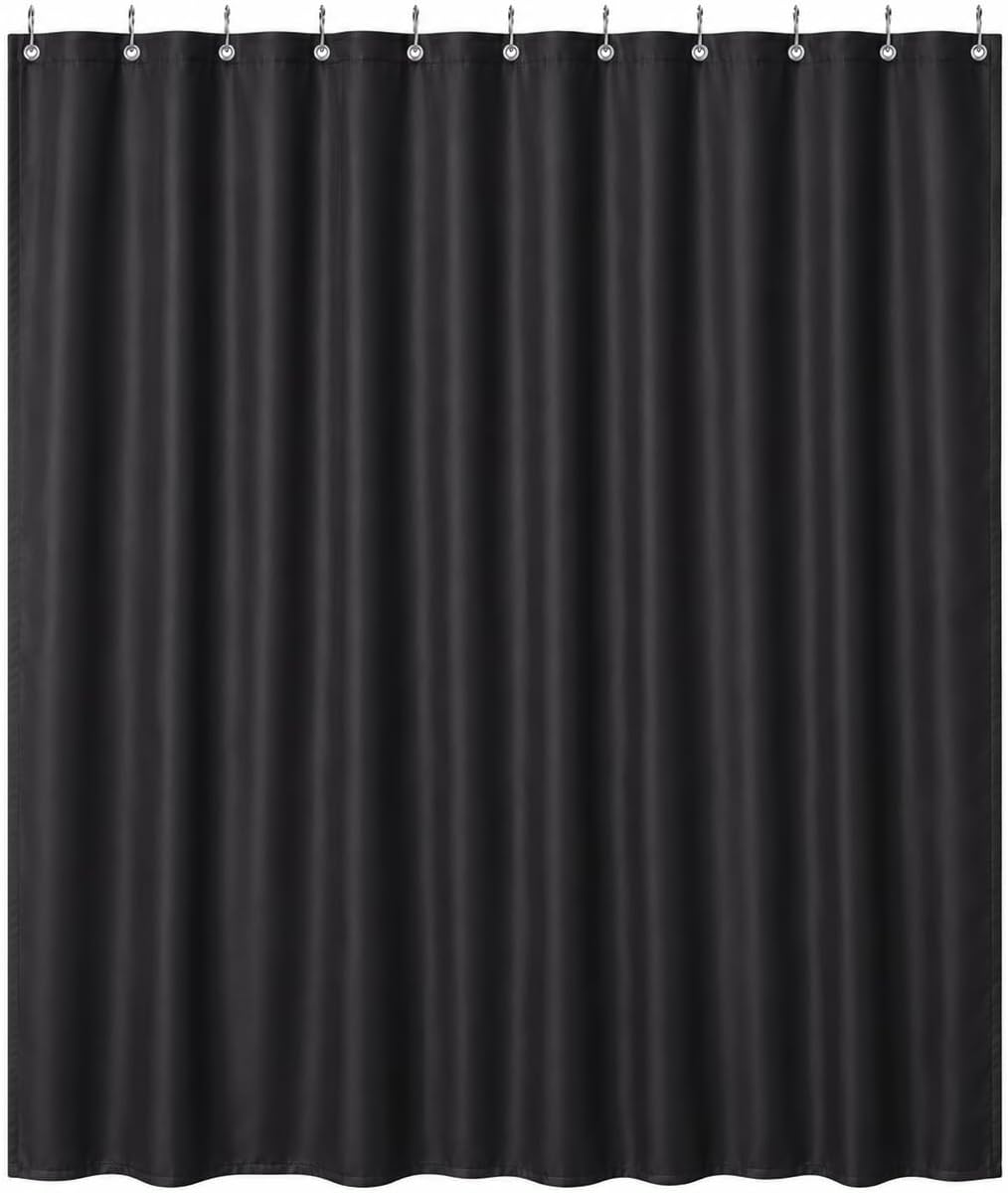 Bath Elements Heavy Duty Magnetized Shower Curtain Liner(Black)