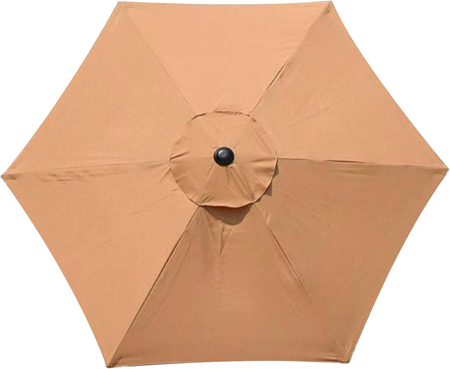 Cubierta de repuesto para sombrilla de jardín al aire libre, impermeable, protección UV, 3 m, 6 varillas, para patio, patio, color caqui
