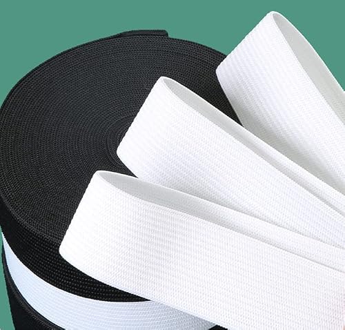 Magnoloran Elastic Band for Sewing, 1.5 Inch Elastic for Sewing Elastic Straps Wig Band Edge Band Knit Spool Sewing Band for Waistbands Pants Clothes & Lace Front Wigs((10 Yard Black, 10 Yard White) - Thumbnail 3