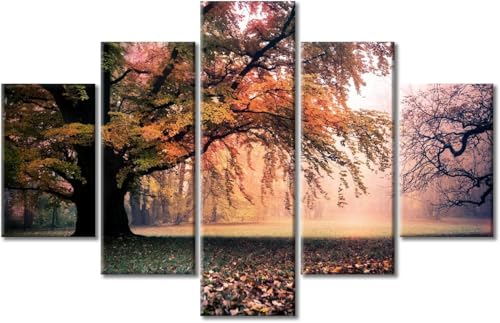 Affiche paysage d'arbres tableaux decoration murale hd pour salon en toile intissée avec cadre