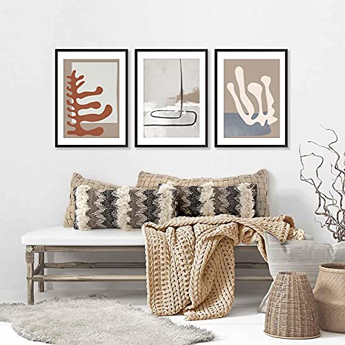 Toile vintage fleurs lot de 3 affiches nordiques grand format 70x100 cm salon