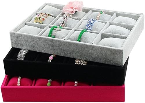 Miniatura 4 de Colaxi - Bandejas de joyería, bandeja de exhibición, bandeja de exhibición de joyas, bandeja de exhibición para relojes de pulsera, regalos para