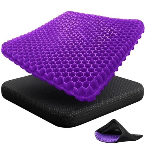 BPTZYLN Soft Sitter Cushion Gel Seat Cushion for Long Sitting, Car Seat Cushion with Non-Slip Covers, Honeycomb Cushion for Relax Back & Sciatica Gel Cushion for Sitting Car Office Home Seat Cushions