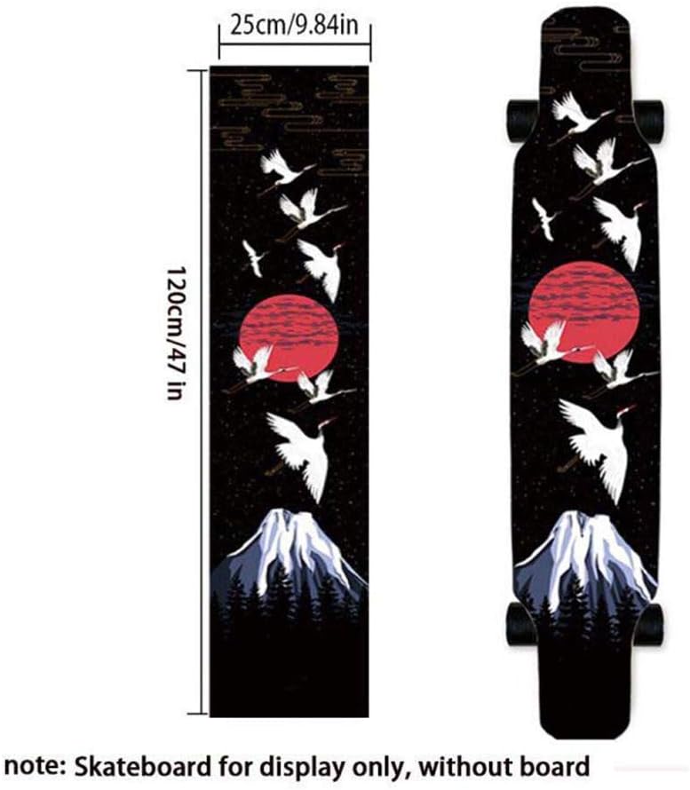 47"X10" Sport Outdoor Electric Skateboard Longboard Dancing Board Old School Board Waterproof Griptape Sheet Sticker Deck Sandpaper Cloud Crance image 3 of 3 B07S183P65