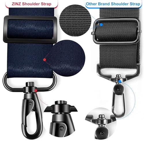 Image of ZINZ Shoulder Strap - 59 Inch Universal Heavy-duty Adjustable Strap with Ultra-thick Fixed Breathable Pad for Laptop, Gym, Camera Bag and More -Dark blue