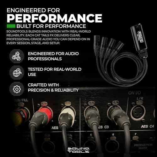 SoundTools CAT Tails Male – 4 Channel Male XLR to RJ45 Adapter – Analog Audio Over CAT5e/6/7 – Neutrik Connectors – Mogami AES3 Grade Cable – Durable Aluminum Housing for Stage, Studio & Live Sound by Sound Tools - Image 7