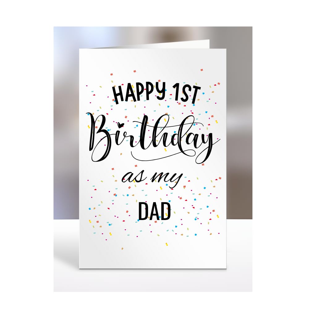 Happy 1st First Birthday as my Dad card, gifts for men, women, greetings card, presents for Christmas, A5-138_64 — image 1