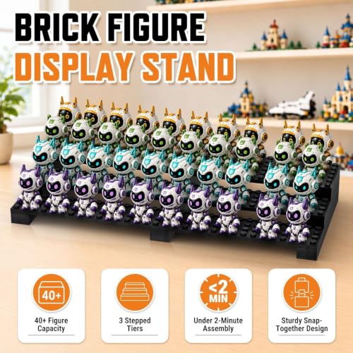 Image of Mlikero 3-Tier Display Stand for 40+ Minifigures, Minifigure Display Case