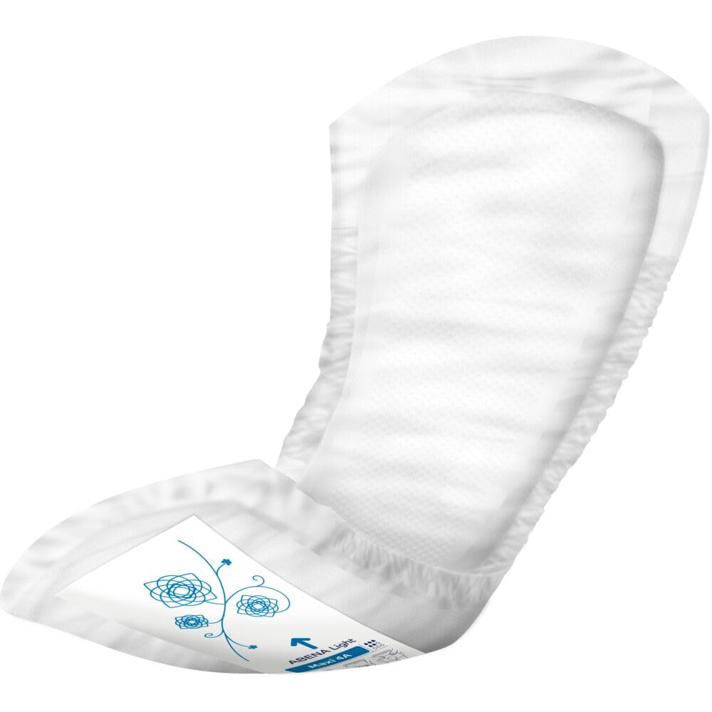 ABENA Light Maxi 4A, Pack of 8, 1000ml, Overnight Incontinence and Period Protection, Extra Absorbent Sanitary Pads for Heavy Flow, Soft, Breathable & Comfortable Design For Incontinence