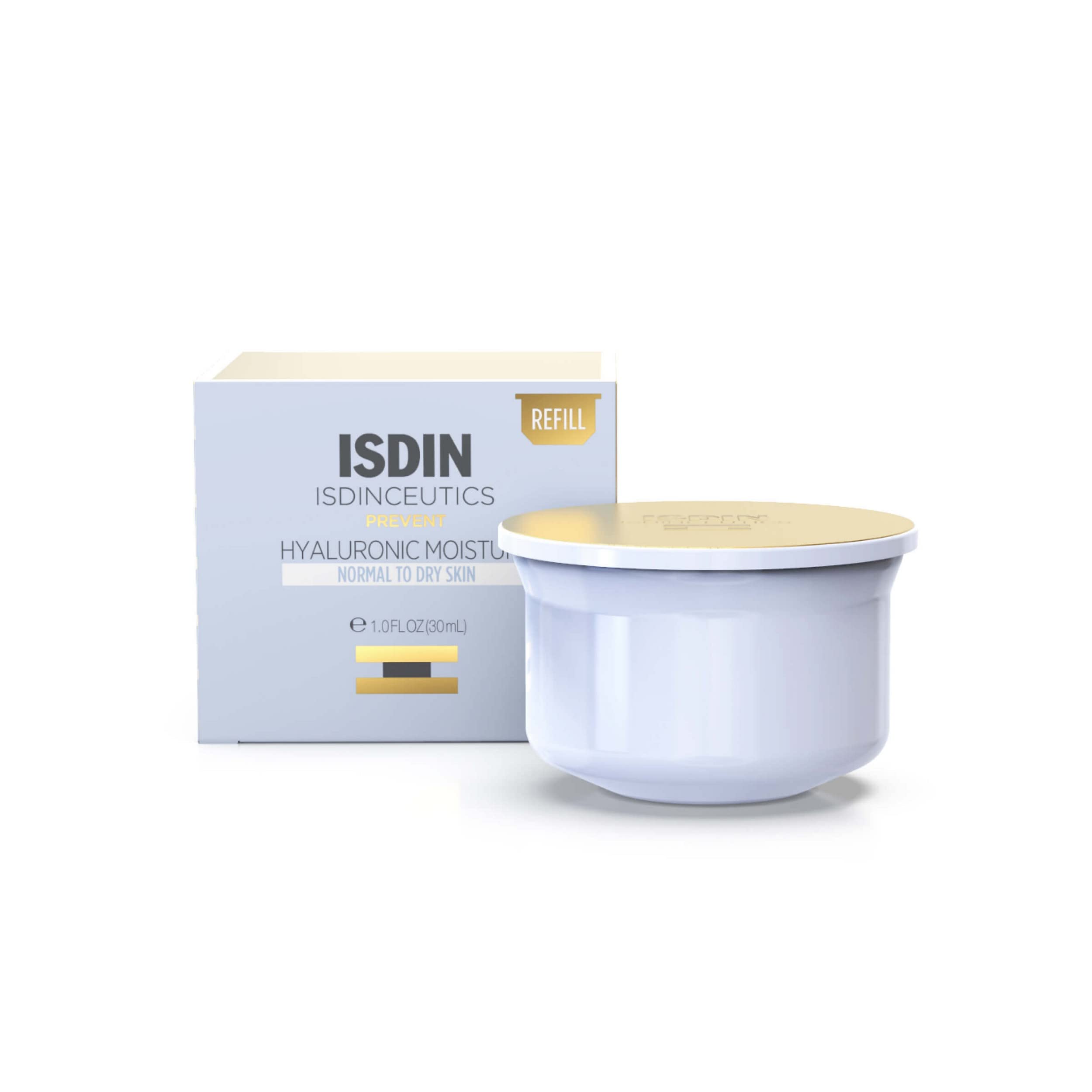 ISDIN ISDINCEUTICS Hyaluronic Moisture Normal REFILL, Crema Facial Hidratante de Textura Ligera con Ácido Hialurónico, Envase Eco Refill, 50G