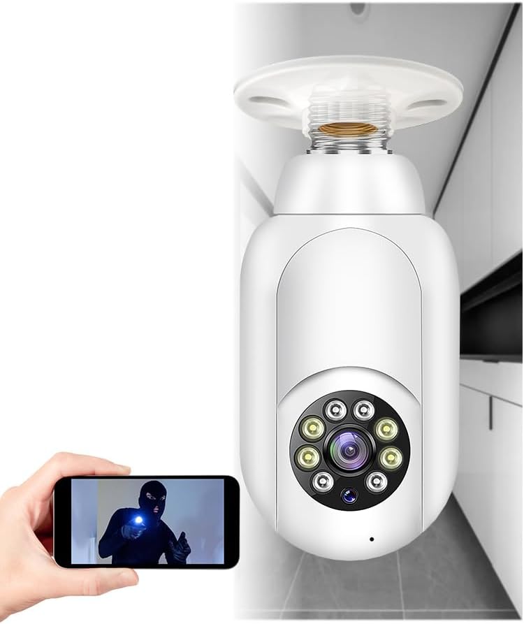 THCABP Light Bulb Cameras Socket Security Bubl Cameras 4G Surveillance 360 PTZ Camera Night Vision Motion Detection for Home Outdoor Camera
