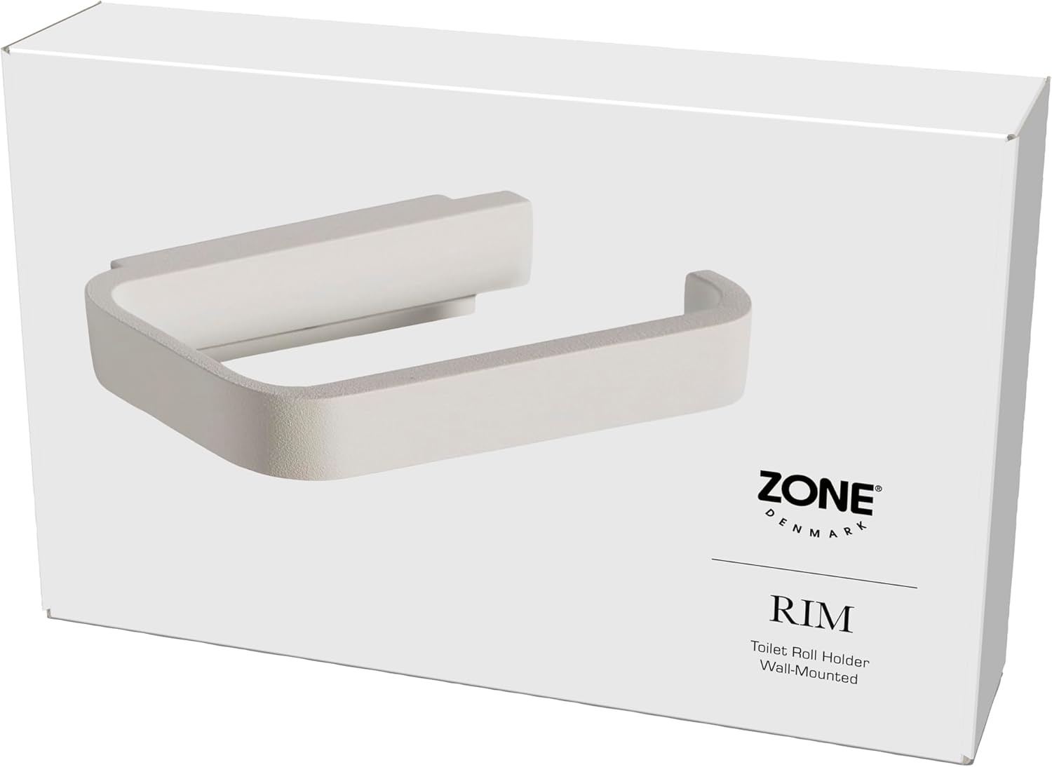 ZONE DENMARK Rim Wall Toilet Paper Holder - A Sleek, Stylish & Modern Accessory | Space-Saving Solution | Keep Your Bathroom Organized and Chic with This (White)