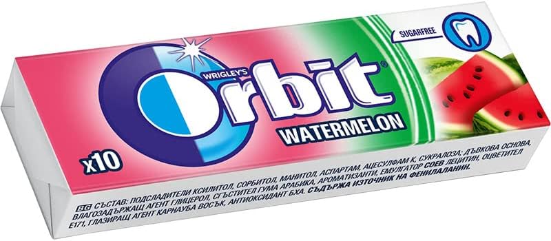 2 Full Packs of WRIGLEY'S Orbit Chewing Gum (60 Single Packs) Watermelon