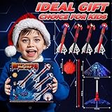 Toys for 3-12 Years Old Boys,Rocket Launcher for Kids Toys Age 3-12 Years Old Boys Gifts Spider Rocket with 4 Rockets & Web Air Pump Toddler Toy Outdoor Garden Toy Game Gift Birthday Present - Image 7