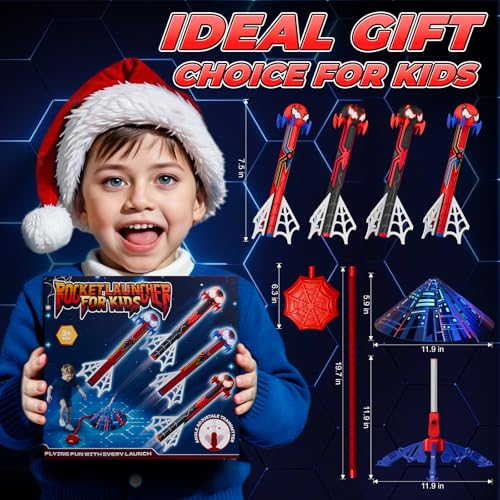 image for TIKAFONY Spider Rocket Launcher for Kids, 4 Spider Rockets with Web Ai