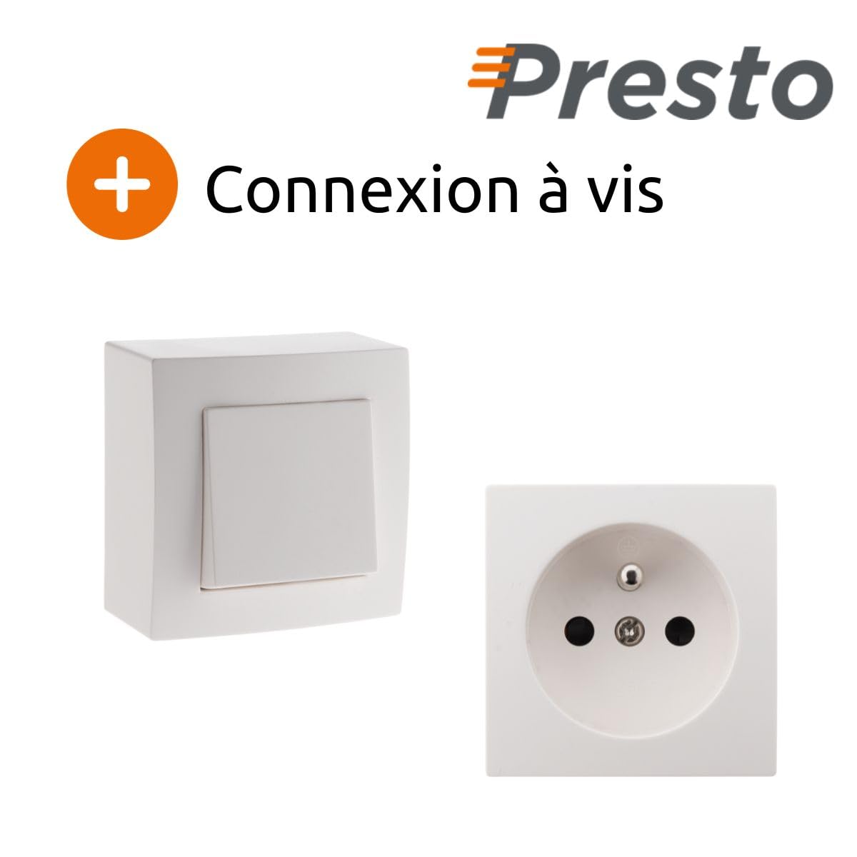 Presto Series 2 Two-Way Switches + 4 x 16A Surface-Mounted Sockets White Zenitech - Image 3
