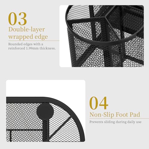 Mesh Desk Organizer with Drawers for Office Supplies, Black