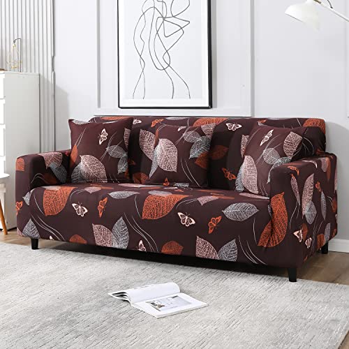 Image of HOKIPO Elastic Stretchable Sofa Cover 3 Seater (AR-4095-D19), Brown