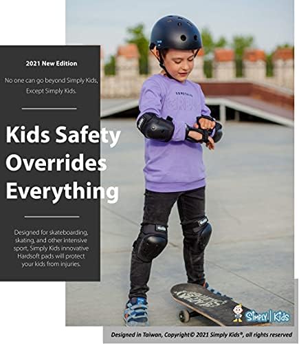 Simply Kids Knee and Elbow Pads with Wrist Guards, HardSoft Pad Tech. - CPSIA Certified Protective Gear Set - Inline Roller Skate Skateboard Bike Knee Pads for Kids Child Girls Boys Toddler Youth 2 515DPM8jCzS. AC