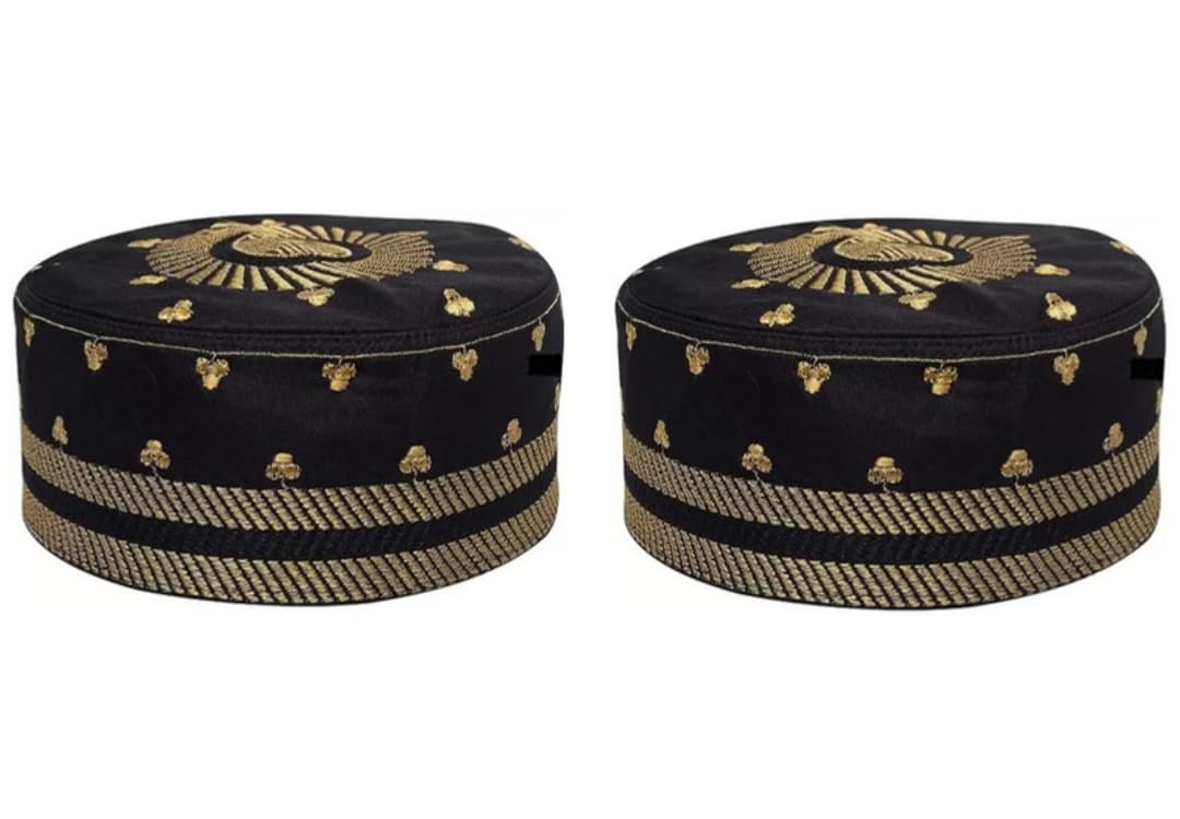 CAPITEUM Eid Soofi Knitting Kufi Cap Mens Muslim Designer Stretchable Prayer Topi-picture-30