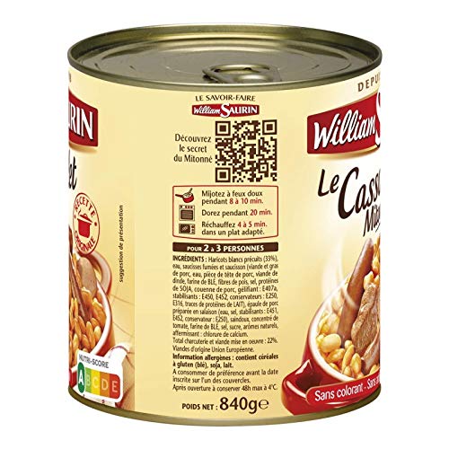 WILLIAM SAURIN – El Casoulet Mitonné 840G – Lote de 2