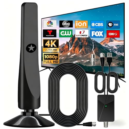 2026Wave Max TV Antenna Indoor Outdoor Long Range 4K