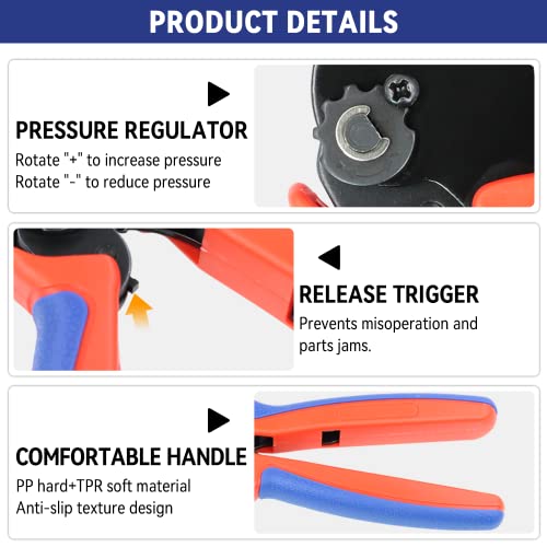 Hks Open Barrel Crimping Tool With 330Pcs Male Female 2.8Mm 4.8Mm 6.3Mm Spade Connectors Kit - 24-16 Awg (0.25-1.5Mm²) Labor-Saving Crimper Amp-Te 2.8/4.0/4.8/6.3 Jst-Sm2.54/Xh2.54/Vh3.96 & Molex #TOP4