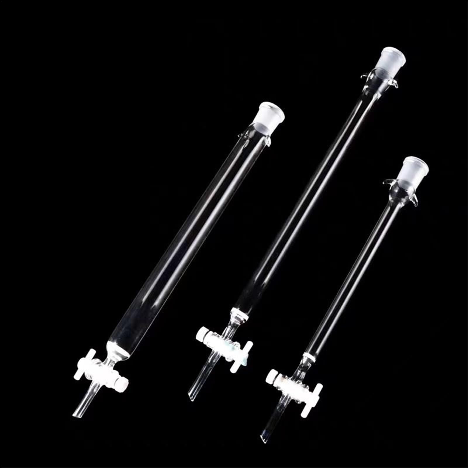 Colonne de chromatographie en verre avec bouche standard et piston PTFE 16 22 30 40 x 200 300 400 mm (30 x 300 mm - calibre 24)