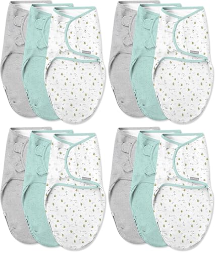 Image of SwaddleMe by Ingenuity Easy Change Baby Swaddle in Size Small /Medium, 0-3 Months, 7-14 Pounds, 12-Pack with Easy Change Zipper - Little Bees