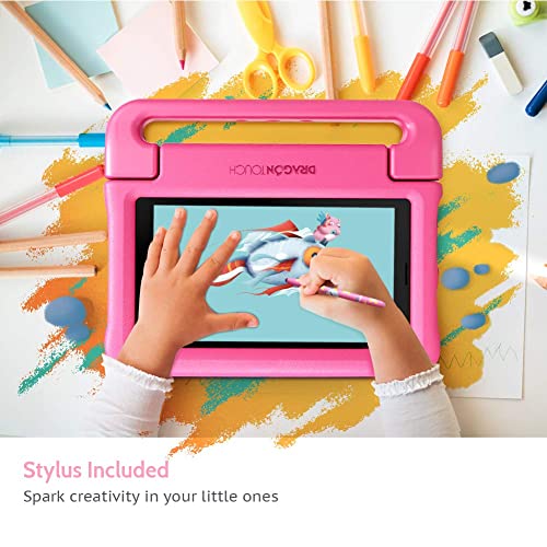 Dragon Touch Kidzpad Y88X 7 Kids Tablet With Wifi, Android 10, 7” Ips Hd Display, 32Gb Rom, Kidoz Pre-Installed, Kid-Proof Case, Shoulder Strap And Stylus, Pink #TOP3