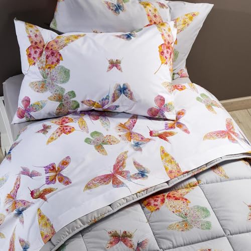 Drap de dessus Caleffi percale coton blanc drap plat lit double 1002105