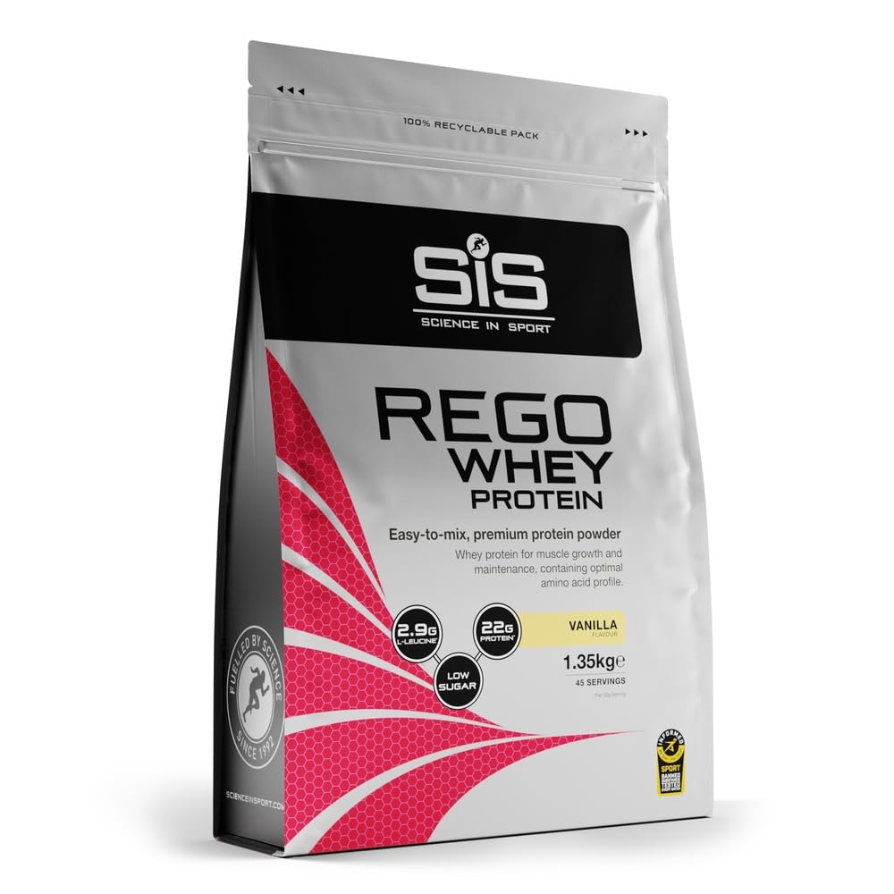 Science in Sport Rego Whey Protein 1,35kg Vainilla - Bebida regeneradora en polvo con carbohidratos, proteínas, electrolitos, vitaminas y minerales, Ayuda a entrenar eficazmente, 100% whe