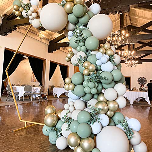 Image of Voircoloria 105pcs Sage Green Balloons 12inch Olive Green Balloons for Birthday Graduation Baby Shower Wedding Anniversary New Year Party Decorations