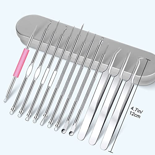 13 Stück Pickelentferner Werkzeuge Mitesserentferner Set,Komedonenquetscher Warzenentferner Akne Pickel Mitesser… - Image 3