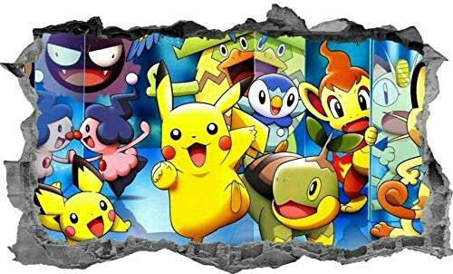 Stickers Dessins Animés Stickers Muraux Pokemon Enfants Autocollants 3D Stickers Art Mural Chambre Murale 55X60Cm Cover