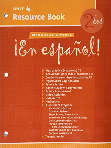 En Español, Unit 4, Level 2: Resource Book (McDougal Littell ¡En Español!) (Spanish Edition)