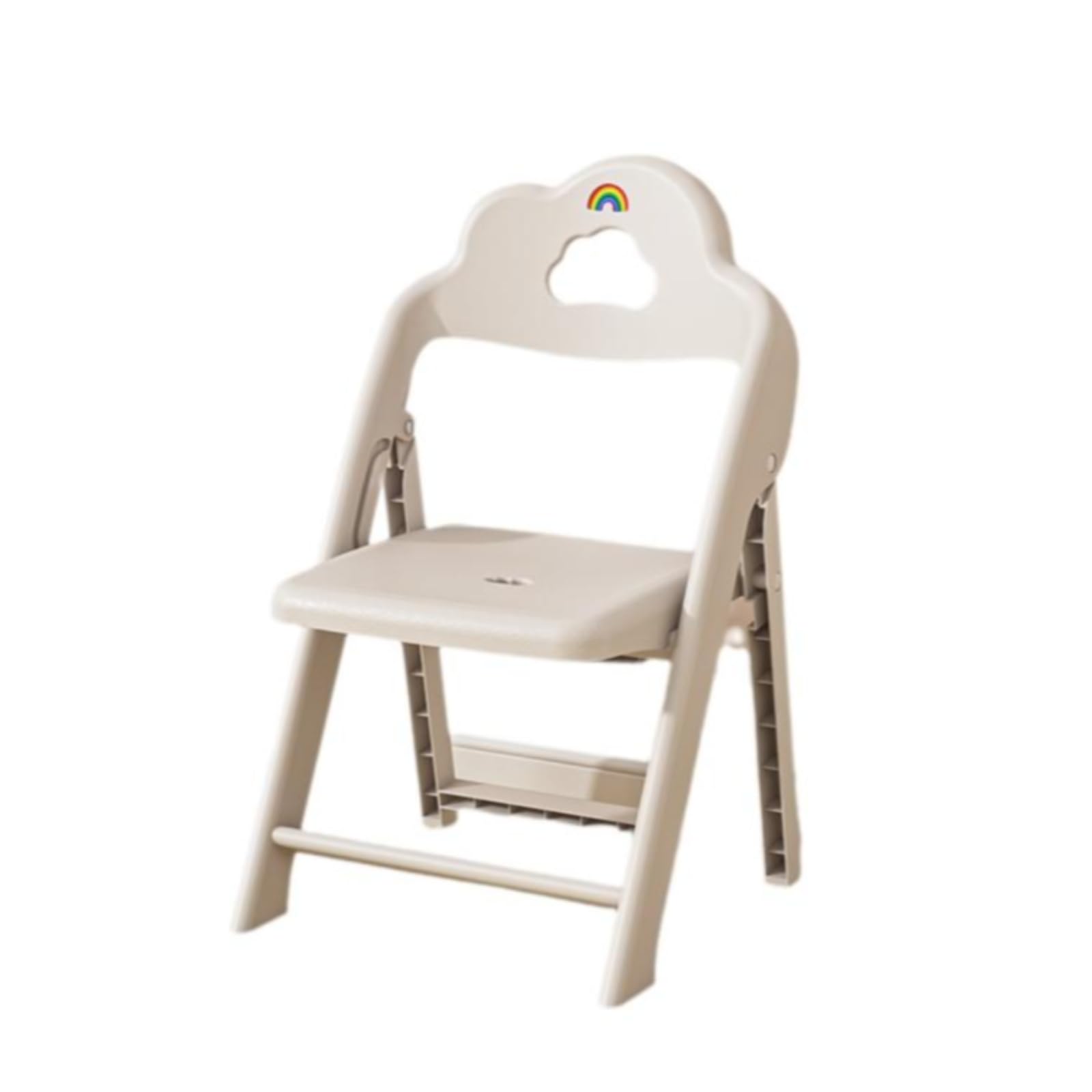 Folding Step Stool, Non-Slip, Portable, Bathroom/Kitchen/Bedroom, Lightweight Chair Cream White Small-image-6