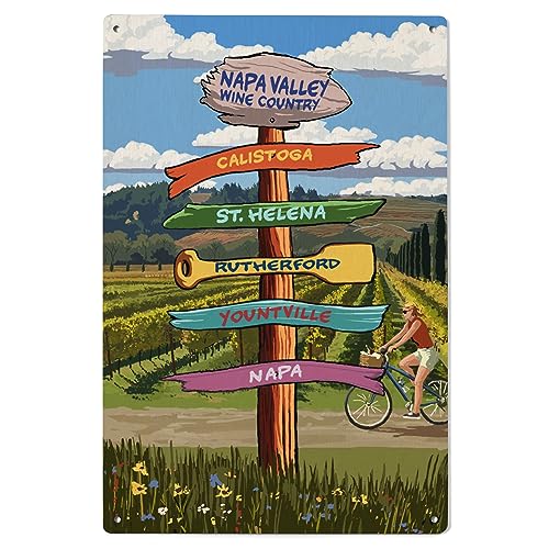 Lantern Press 6x9" Napa Valley Wine Country Wood Sign