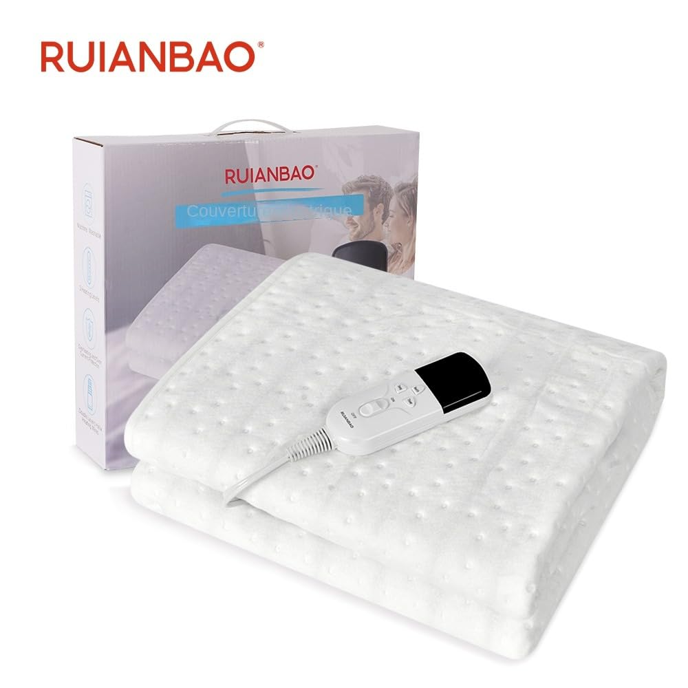 Couverture chauffante Couverture électrique Coussin chauffant 150 * 80cm Coussin de matelas thermique Table de massage Chauffe-corps Chauffe-lit 3 niveaux de chaleur Sous-couverture chaude