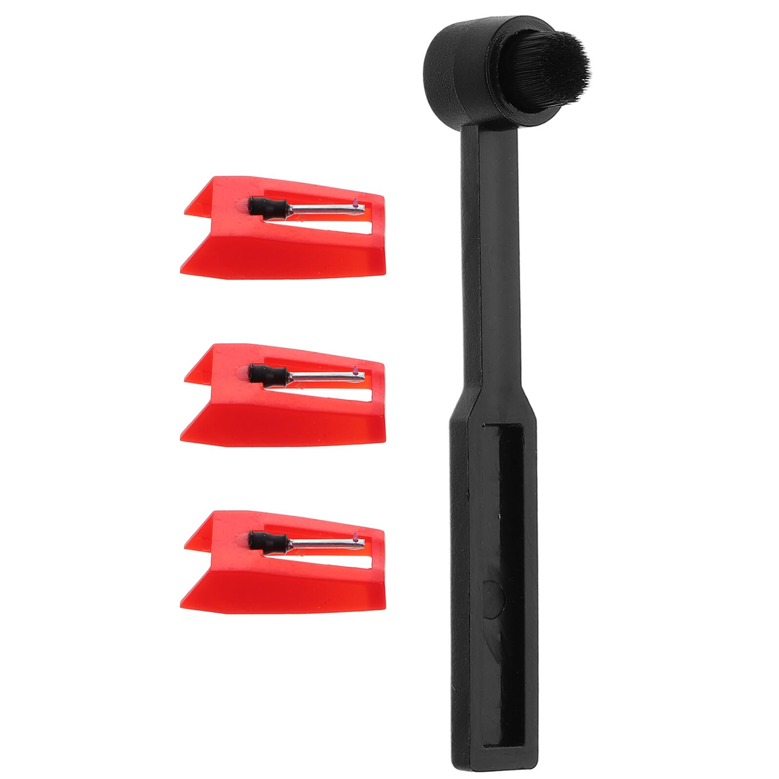 Aguja accesorio de audio de aluminio para tocadiscos con cepillo para discos de vinilo duradero 8