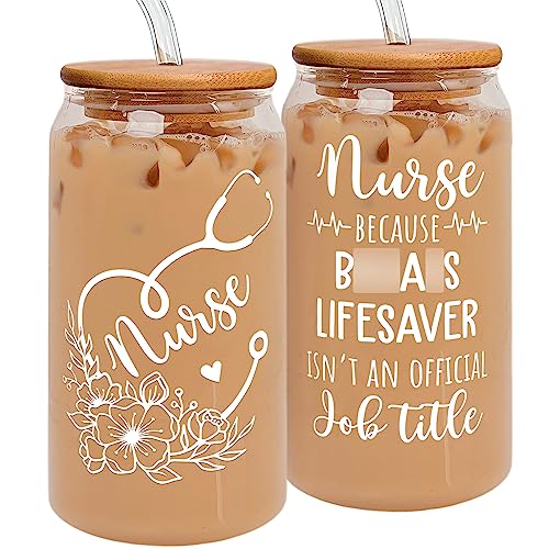 Nurse Gifts - Nurse Gifts For Women - Nurses Week Gifts, Nurse Appreciation Gifts - Gifts For Nurses, Nursing Gifts, Nurses Gifts - Nurse Gift - Nurse Practitioner Gifts For Women - 16 Oz Can Glass #TOP5