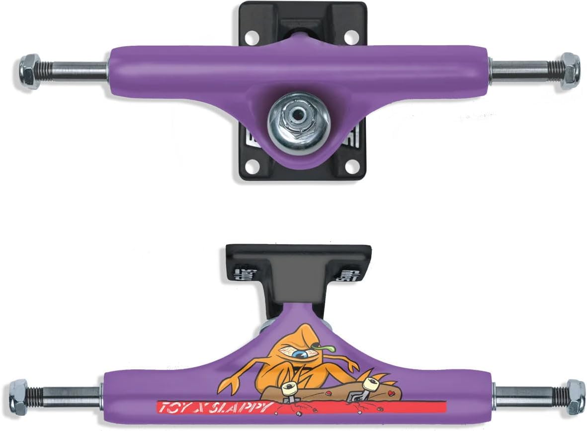 Slappy x Toy Machine Skateboard Trucks ST1 Hollow Purple/Black 8.25" Pair