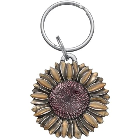 DANFORTH - Sunflower Keychain – Handcrafted Pewter, 2 Inches, Made in USA Cover