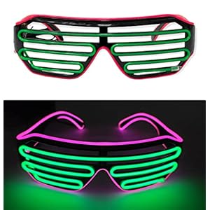 AUGEN Light Up Glasses Glow in The Dark Party Favor Wireless LED Glasses Flashing and Blinking for Rave Party, Halloween…