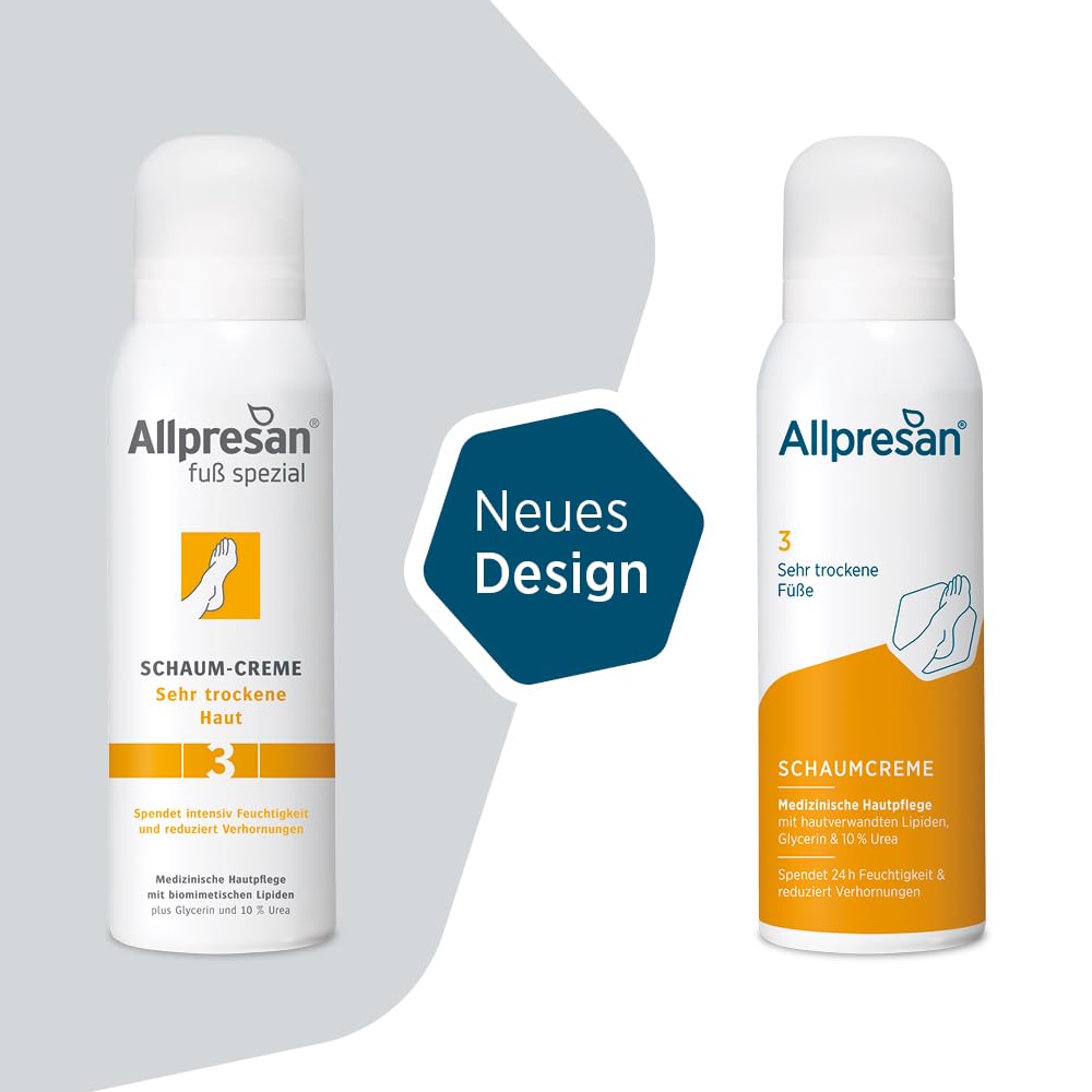 Allpresan Fuß spezial Nr. 3 Schaum-Creme - Fußcreme für sehr trockene Füße - Zur täglichen Fußpflege sehr trockener Haut 125 ml (2er Pack)