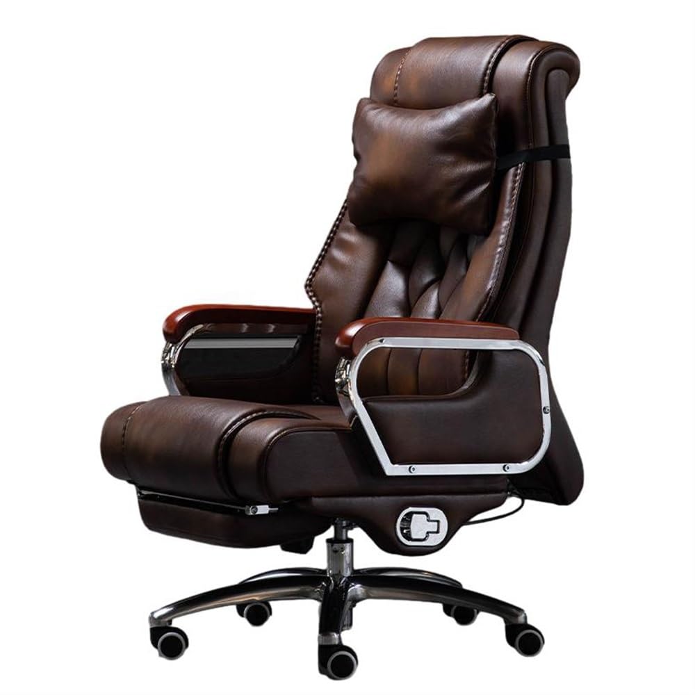 Office Chair Task Chair Big And Tall Real Leather Office Chair For Heavy People Executive Office Chair Wide Spring Seat Home Office Desk Chair with Heavy Duty Casters 360 Swivel Reclinable Chair Compu