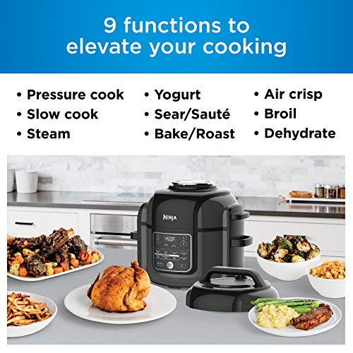 NINJA-Foodi-Cooker-Steamer-Air-wTenderCrisp-Technology-Pressure-Cooker-Air-Fryer-All-in-One-65-quart-wdehydrate-BlackGray-Renewed