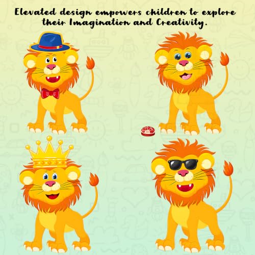 Image of CodersParadise Jungle Animal Make-a-Face Sticker Activity Set, 12 Sticker Sheets, Lion, Tiger, Monkey, Giraffe, Gorilla & Hippo Face Stickers, DIY Craft for Kids, Birthday Party Favors