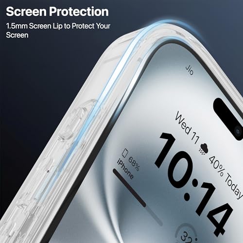 Image of eller sante Maven Magpro Back Cover Case for iPhone 16 Plus Scratch Resistant Camera Screen Protector TPU Shockproof 10ft Drop Protection Support Mag-Safe Wireless Charging- Grey